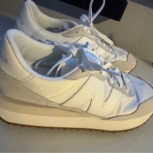 New Balance White with suede Women's Sneakers